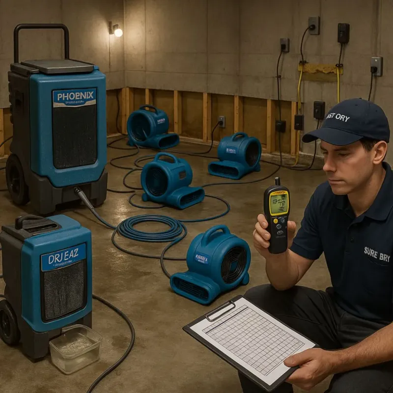 Structural Drying and Dehumidification process in Pleasant Hills, PA